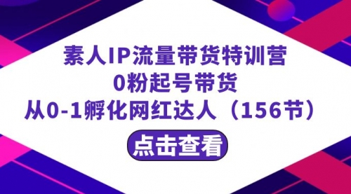 【副业8847期】繁星·计划素人IP流量带货特训营：0粉起号带货 从0-1孵化网红达人（156节）-吉祥副业