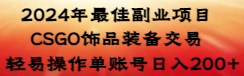 【副业8982期】2024年最佳副业项目 CSGO饰品装备交易 轻易操作单账号日入200+-吉祥副业