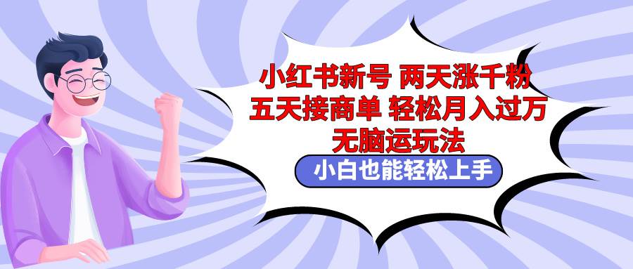 小红书新号两天涨千粉五天接商单轻松月入过万 无脑搬运玩法 小白也能轻…-吉祥副业