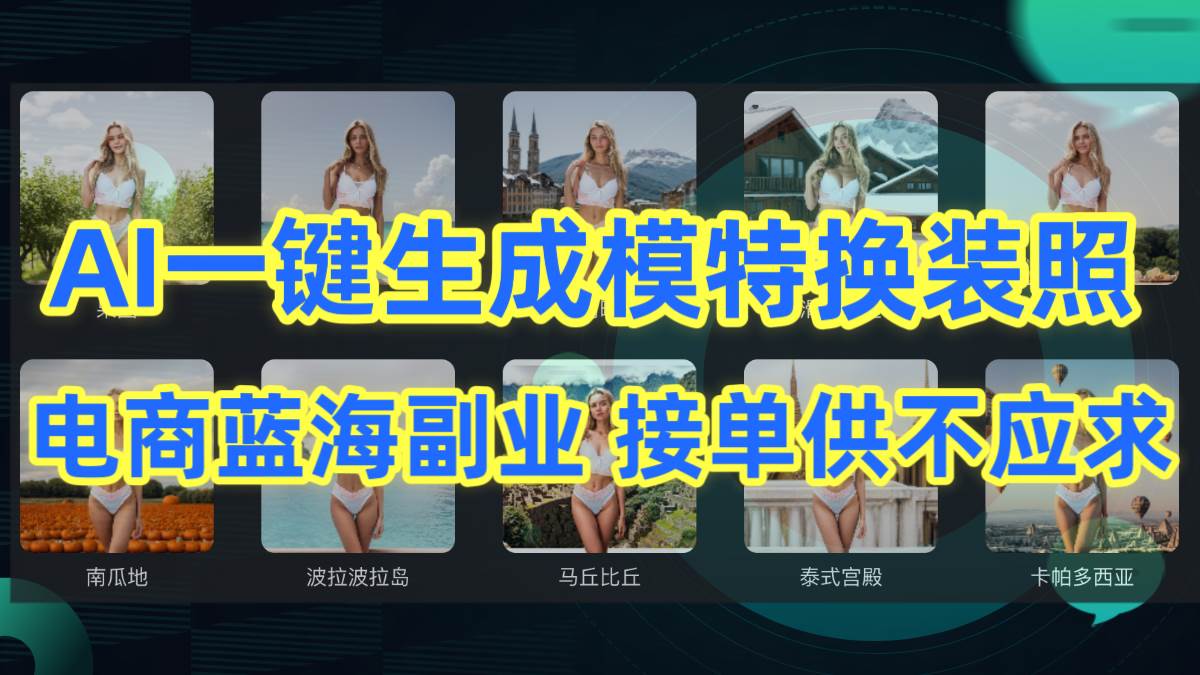 AI制作一键生成模特换装照，电商蓝海副业供不应求-吉祥副业