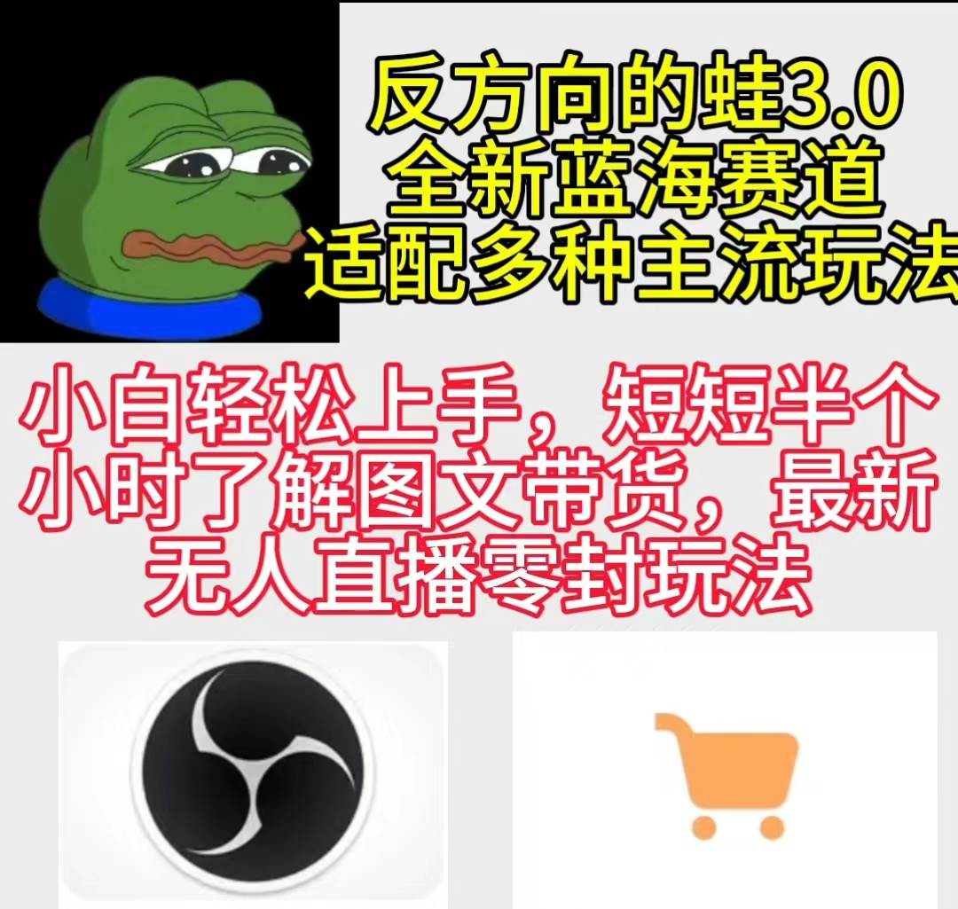 反方向的蛙3.0，图文最新玩法，变现多元化，新蓝海项目，小白轻松上手-吉祥副业
