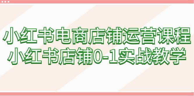 小红书电商店铺运营课程，小红书店铺0-1实战教学（60节课）-吉祥副业