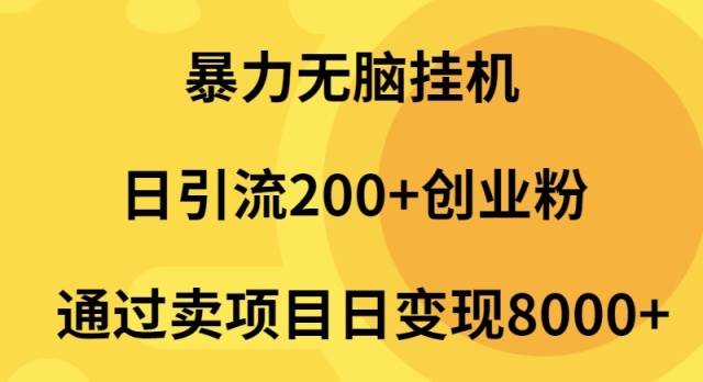暴力无脑挂机日引流200+创业粉通过卖项目日变现2000+-吉祥副业
