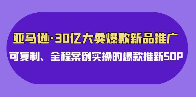 亚马逊30亿·大卖爆款新品推广，可复制、全程案例实操的爆款推新SOP-吉祥副业