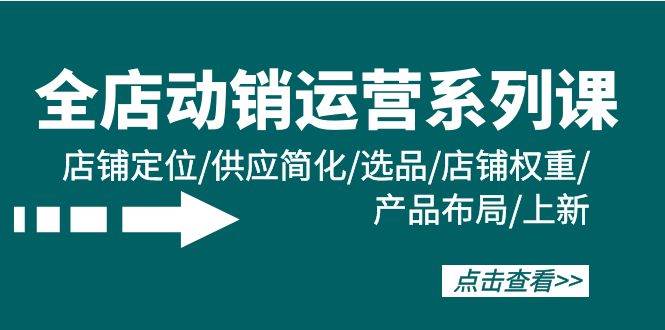 全店·动销运营系列课：店铺定位/供应简化/选品/店铺权重/产品布局/上新-吉祥副业
