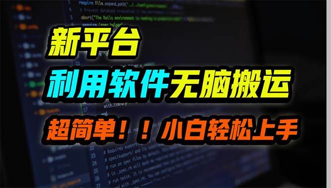 新平台用软件无脑搬运，月赚10000+，小白也能轻松上手-吉祥副业