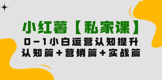 小红薯【私家课】0-1玩赚小红书内容营销，认知篇+营销篇+实战篇（11节课）-吉祥副业
