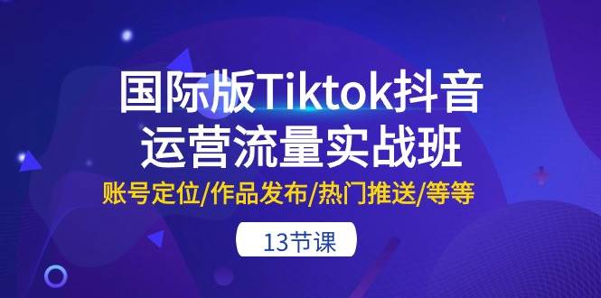 国际版Tiktok抖音运营流量实战班：账号定位/作品发布/热门推送/等等-13节-吉祥副业