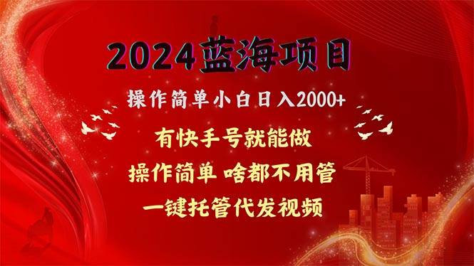 2024蓝海项目，网盘拉新，操作简单小白日入2000+，一键托管代发视频，…-吉祥副业