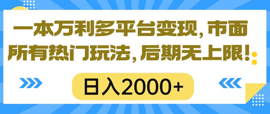 一本万利多平台变现，市面所有热门玩法，日入2000+，后期无上限！-吉祥副业