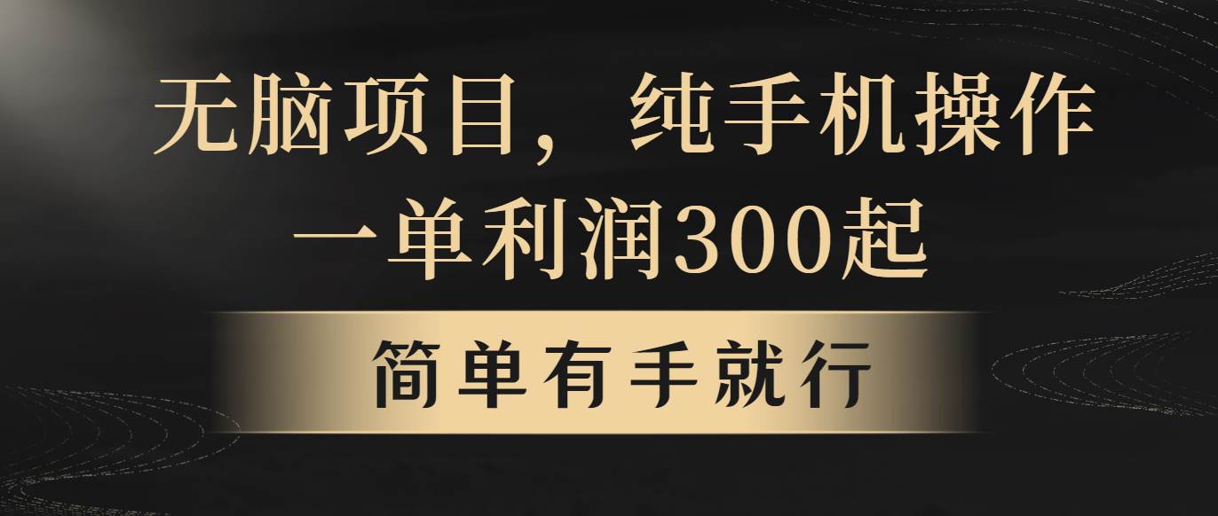无脑项目，一单几百块，轻松月入5w+，看完就能直接操作-吉祥副业
