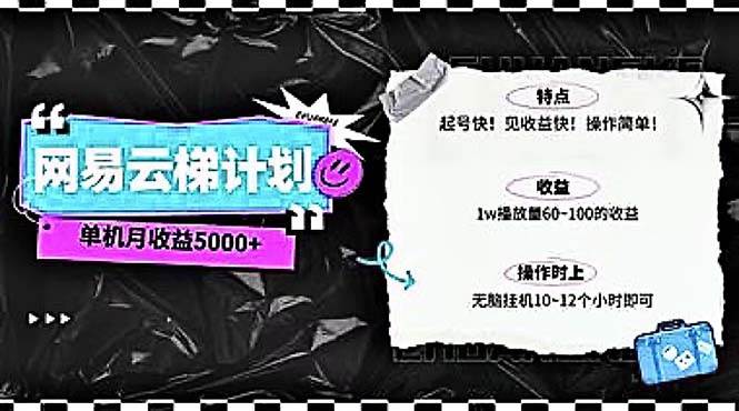 2024网易云云梯计划 单机日300+ 无脑月入5000+-吉祥副业