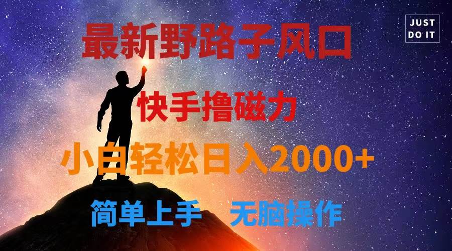 最新风口！快手撸磁力，野路子，小白无脑操作日入2000+-吉祥副业