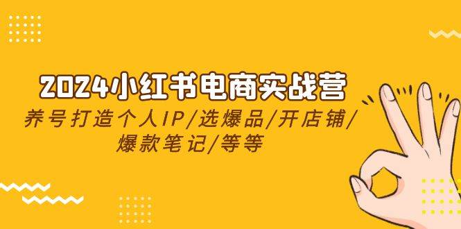 2024小红书电商实战营，养号打造IP/选爆品/开店铺/爆款笔记/等等（24节）-吉祥副业