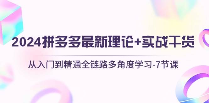 2024拼多多 最新理论+实战干货，从入门到精通全链路多角度学习-7节课-吉祥副业