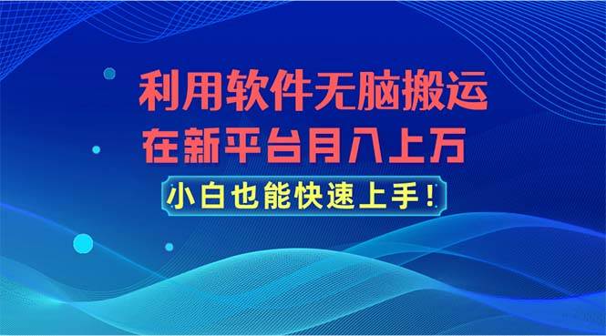 利用软件无脑搬运，在新平台月入上万，小白也能快速上手-吉祥副业