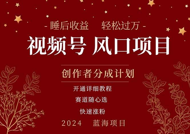 拥有睡眠收益的微信视频号大风口项目，轻松月入过万+，多赛道选择，可…-吉祥副业
