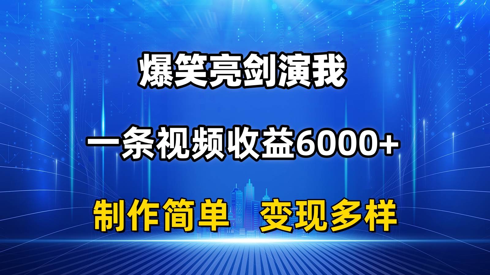 抖音热门爆笑亮剑演我，一条视频收益6000+，条条爆款，制作简单，多种变现-吉祥副业