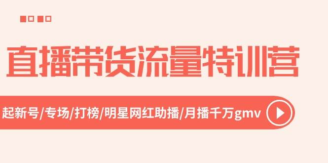 直播带货流量特训营，起新号-专场-打榜-明星网红助播 月播千万gmv（52节）-吉祥副业