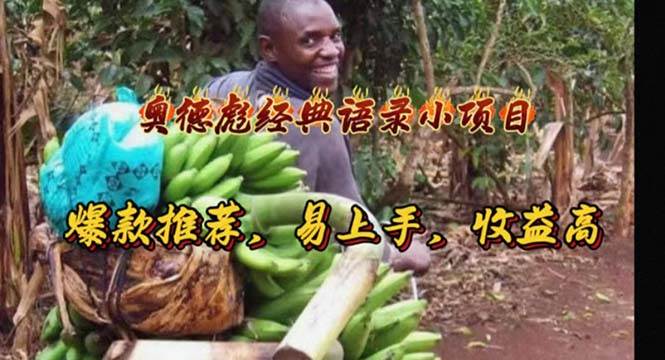 奥德彪经典语录小项目，爆款推荐，易上手，收益高-吉祥副业