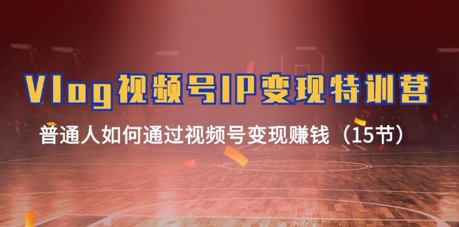Vlog 视频号IP变现特训营，普通人如何通过视频号变现赚钱（15节）-吉祥副业