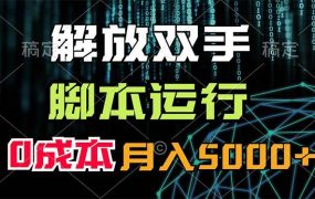 解放双手，脚本运行，0成本月入5000+-吉祥副业