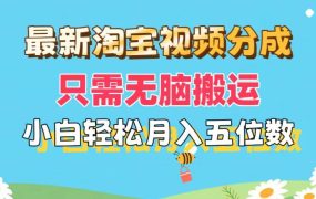 最新淘宝视频分成,只需无脑搬运,小白也能轻松月入五位数,可矩阵批量...-吉祥副业