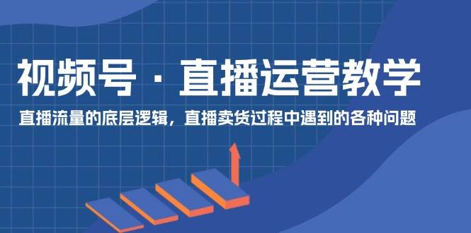 视频号 直播运营教学：直播流量的底层逻辑，直播卖货过程中遇到的各种问题-吉祥副业