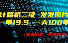 计算机二级，一单19.9 一天能出100单，每天只需发发图片（附518G资料）-吉祥副业