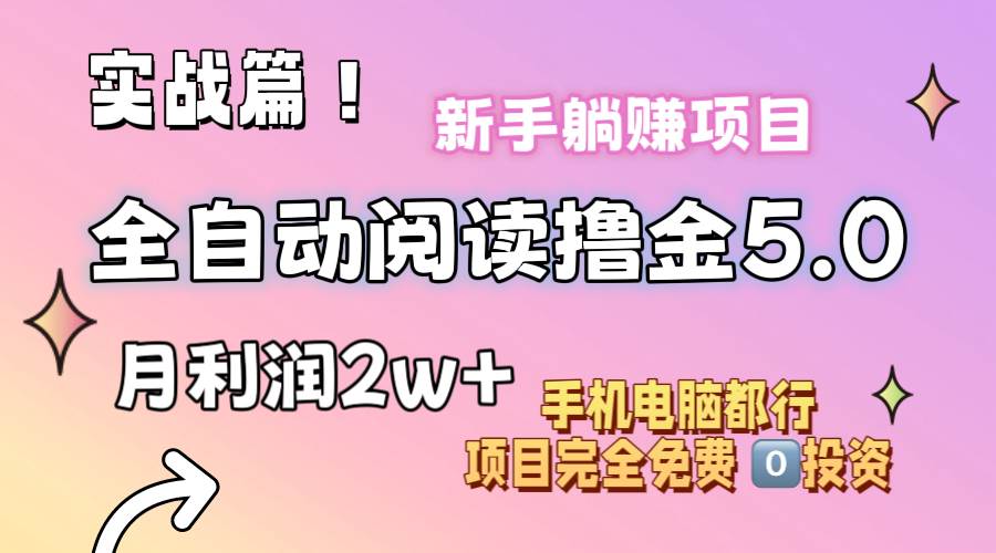 小说全自动阅读撸金5.0 操作简单 可批量操作 零门槛！小白无脑上手月入2w+-吉祥副业