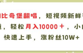 AI比奇堡翻唱歌曲,短视频新鲜赛道,轻松月入10000+,小白快速上手,...-吉祥副业
