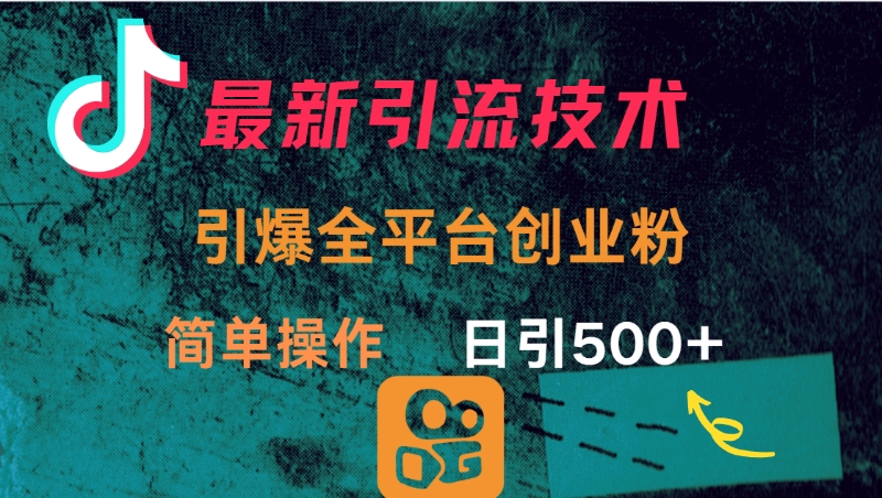 最新引流方法，引爆全平台创业粉操作简单，日引300＋-吉祥副业