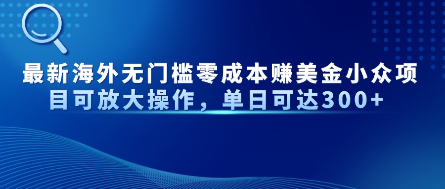 最新海外无门槛美金小众项目可放大操作，单日可达300+-吉祥副业