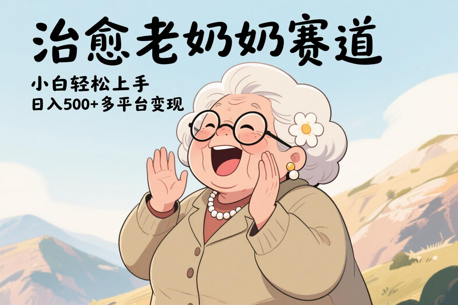 视频号治愈老奶奶赛道，小白轻松上手，日入500+多平台变现-吉祥副业