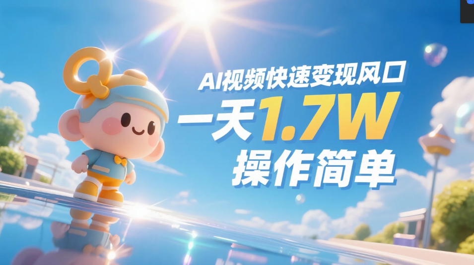《Ai视频变现风口，一天1.7W，收入无上限，操作简单》-吉祥副业