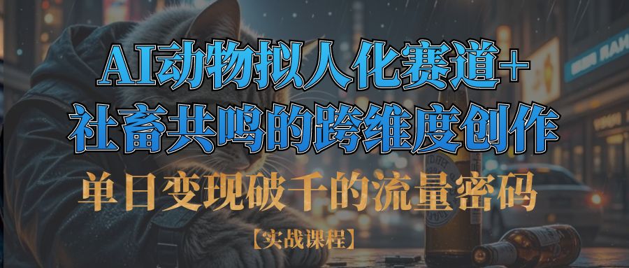 单日变现破千的流量密码,AI动物拟人化赛道+社畜共鸣的跨维度创作-吉祥副业
