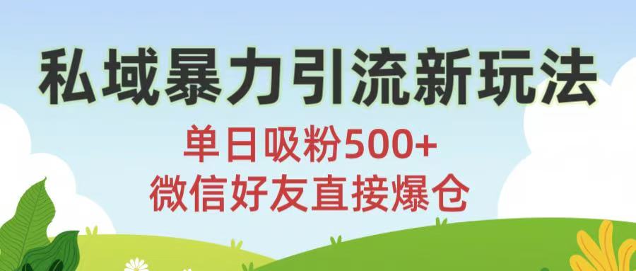 私域暴力引流新玩法!单日吸粉500+，微信好友直接爆仓-吉祥副业
