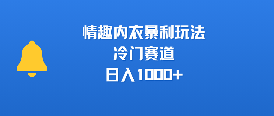 情趣内衣暴利玩法，冷门赛道，日入1000+-吉祥副业