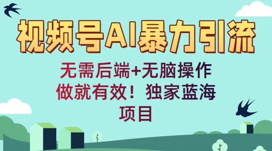 视频号AI暴力引流：无需后端+无脑操作，做就有效！独家蓝海项目-吉祥副业
