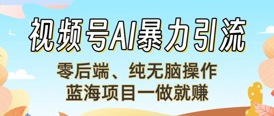 视频号AI暴力引流：零后端、纯无脑操作，蓝海项目一做就赚！【下面那个链接失效了】-吉祥副业