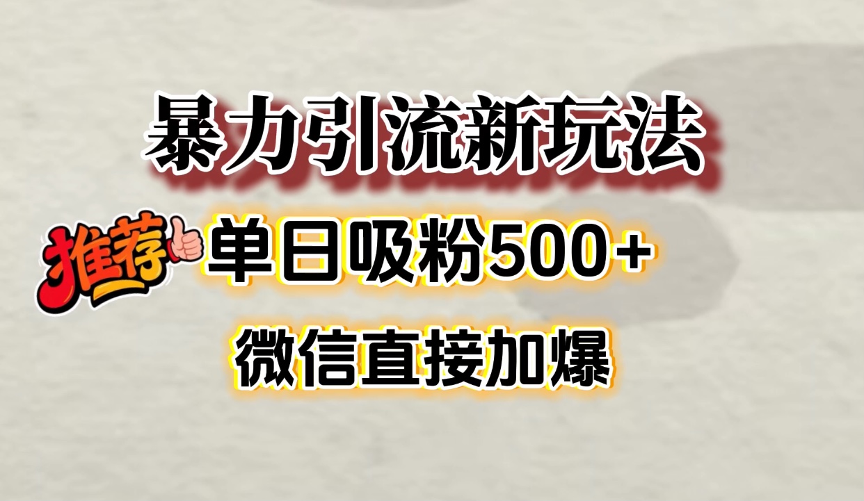 微信加爆的引流超级方法，单日吸粉500➕-吉祥副业