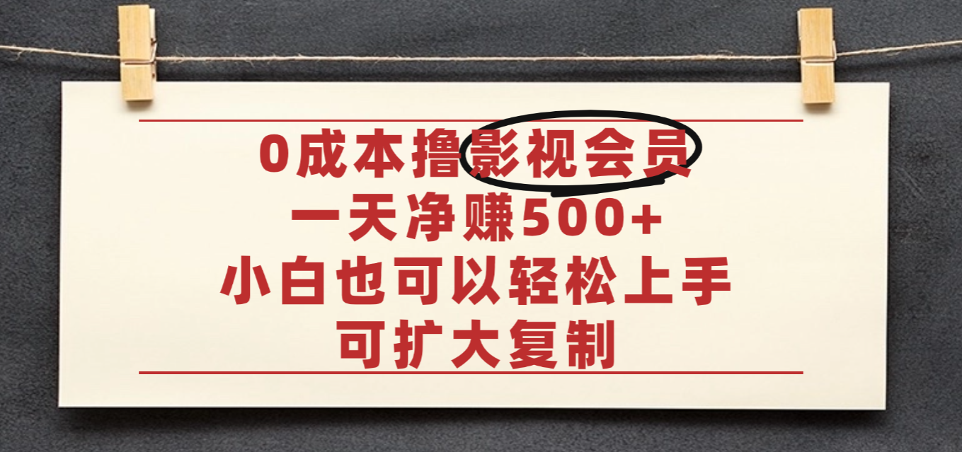 亲测,0成本可批量操作,靠卖影视会员实测月入30000+-吉祥副业