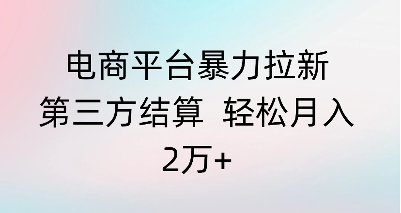 电商平台暴力拉新第三方结算 轻松月入2万+-吉祥副业
