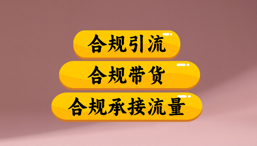 合规引流、合规并且高效地做带货、合规承接流量（揭秘）-吉祥副业