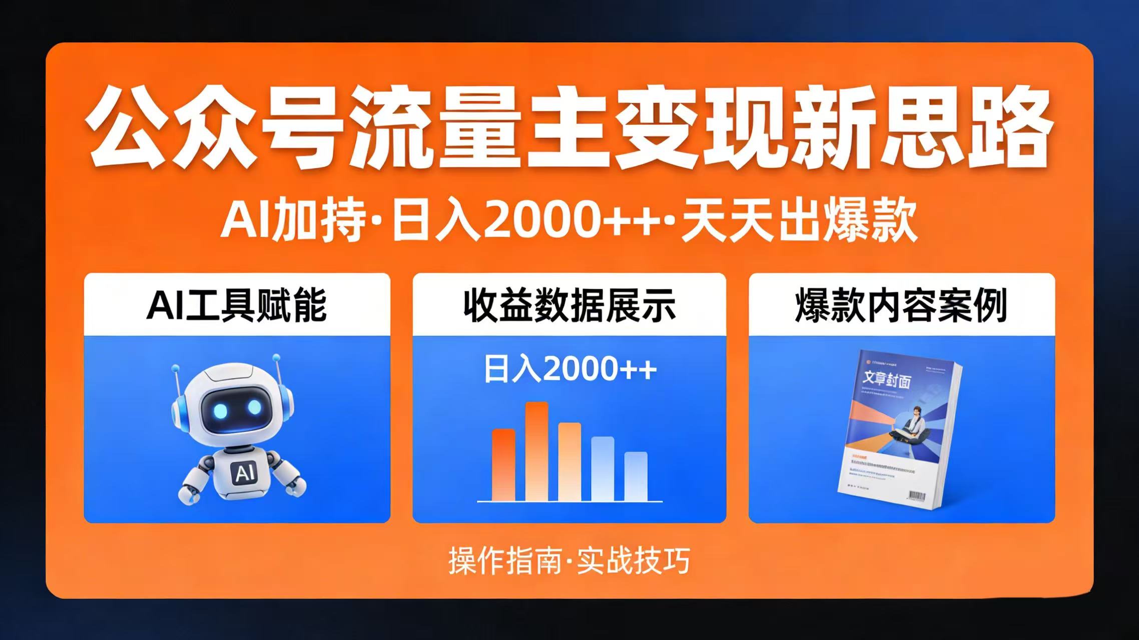 公众号流量主变现新思路：AI 加持，日入 2000++ 天天出爆款-吉祥副业