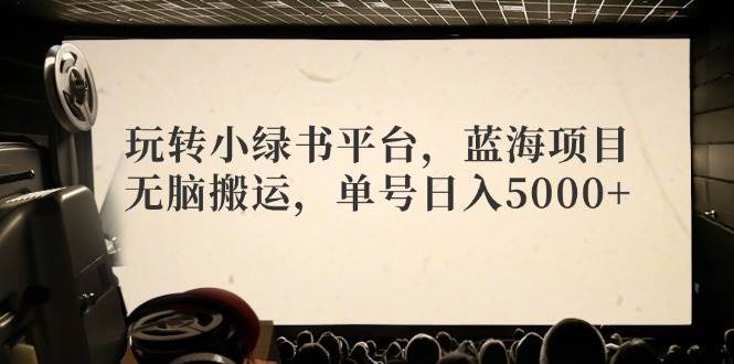 玩转小绿书平台，蓝海项目，无脑搬运，单号日入5000+-吉祥副业